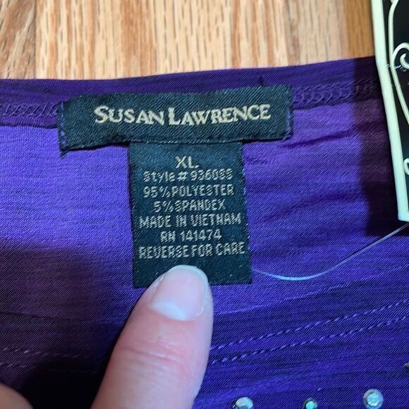 NWT! Susan Lawrence Purple Top, XL - Picture 3 of 4